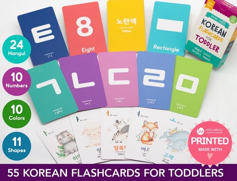 Lingua Asia Etsy Toddler Korean Alphabet Flashcards