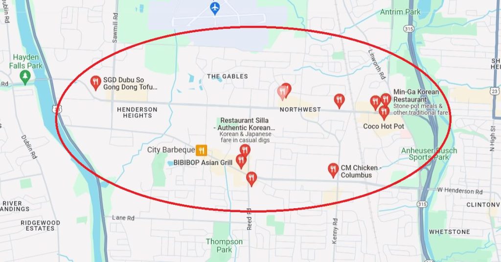 columbus ohio koreatown map